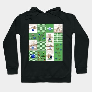 Bird Lovers Patchwork Pattern Hoodie